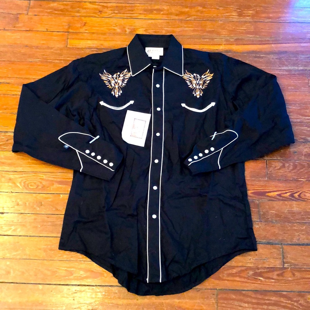 Rockmount Ranch Wear men’s size medium western shirt pearl snap button up NWT